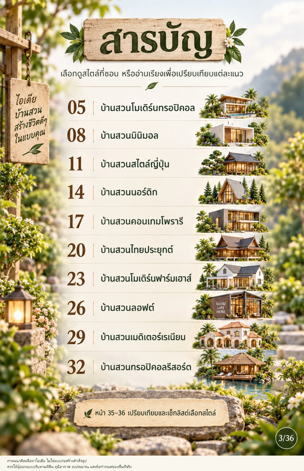 10 แบบบ้านสวนสวย 10 สไตล์ยอดฮิต — ตัวอย่างหน้า 3